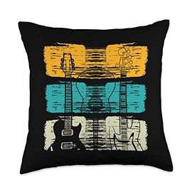 Vintage Pluck Strum Pick Guitar String Instrument Guitar Throw Pillow