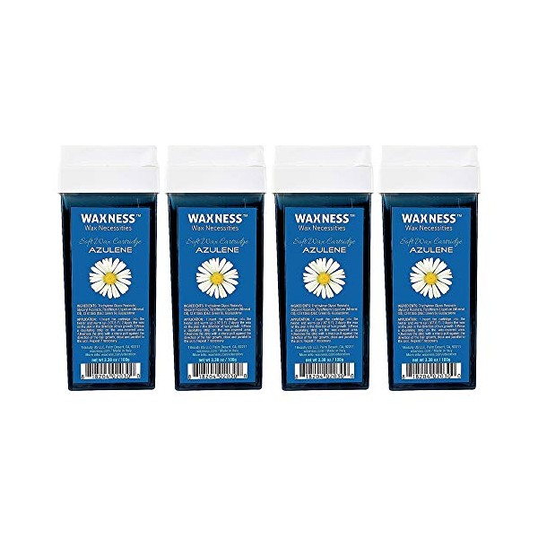 Wax Necessities Waxness Azulene Soft Wax Cartridge 3.38 Ounces Pack of 4