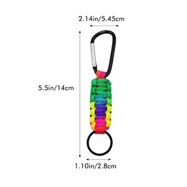 Pack of 12 Key Rings with Carabiner - Paracord Screw Cap Paracord Key Ring Mini Braided Carabiner Hook Key Ring for Outdoor Camping