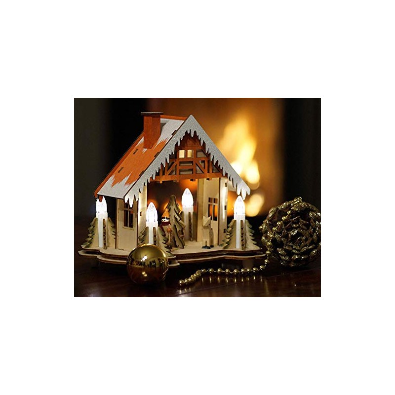 LED Christmas House Wooden Feeder Original Wichtelstube Collection Christmas Decoration