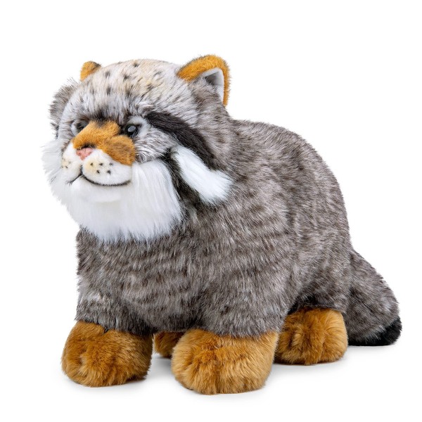 ZHONGXIN MADE Pallas Cat Plush Toy - Simulation 12.6" Soft Realistic Gray Pallas's Cat Stuffed Animals Cute Toys Real Plushie Toy, Unique Plush Gift Collection for Kids