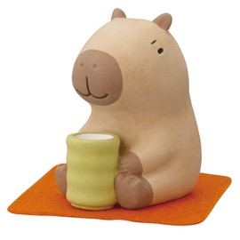 Stone Diffuser Tea-Drinking Animals [ Designed in Japan] Non Electric Passive Diffuser for Essential Oil and Aromatherapy (Ceramic/Clay) (Tea-Drinking Capybara)