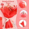 woric 25 Sheets Red Flower Bouquet Wrapping Paper Valentines Waterproof