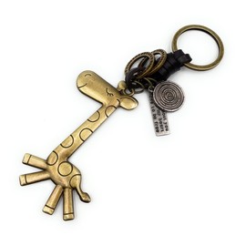 Onwomania - "Giraffe Long Neck Cute Keyring - Metal Lucky Charm e.g. for Best Friend, Best Friend, Mum - For Men, Women & Children, gold