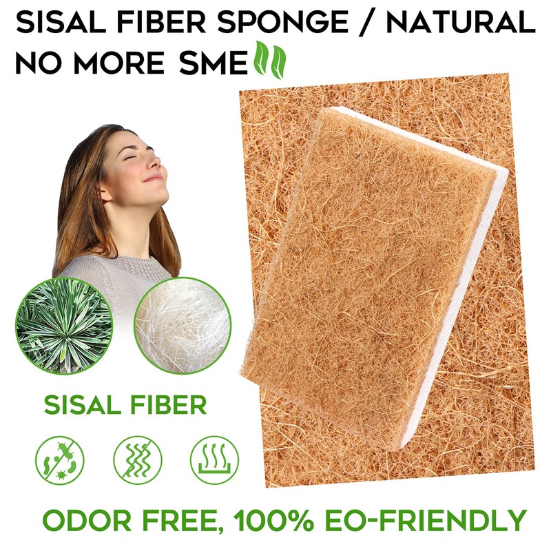 Natural Sponge Kitchen 12Pack,Eco Friendly Non-Scratch Scrub Sponge,Biodegradable Sisal Scrubber