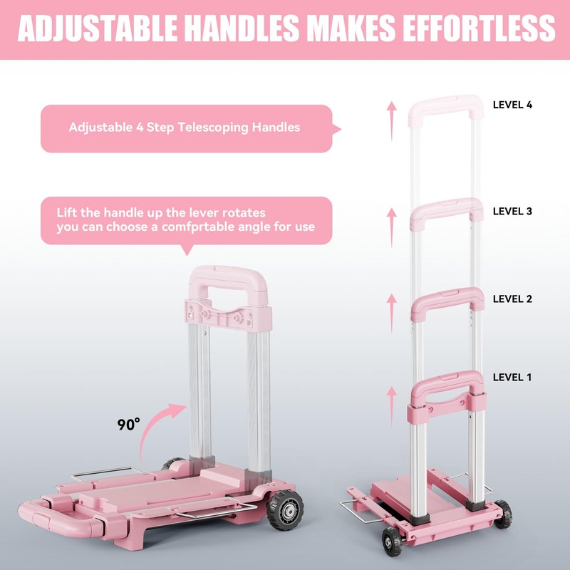 YADUFA Mini Small Folding Hand Truck Dolly with 2 Tank