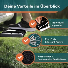 Premium Caravan Step Doormat, Exclusive Carpet for Camper, in Grey/Black, Black