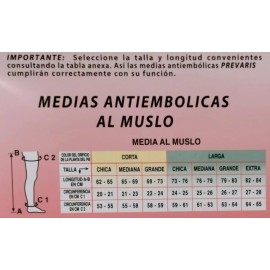 Media Antiembólica Ted Trombosis Muslo Corto Mc500 Prevaris