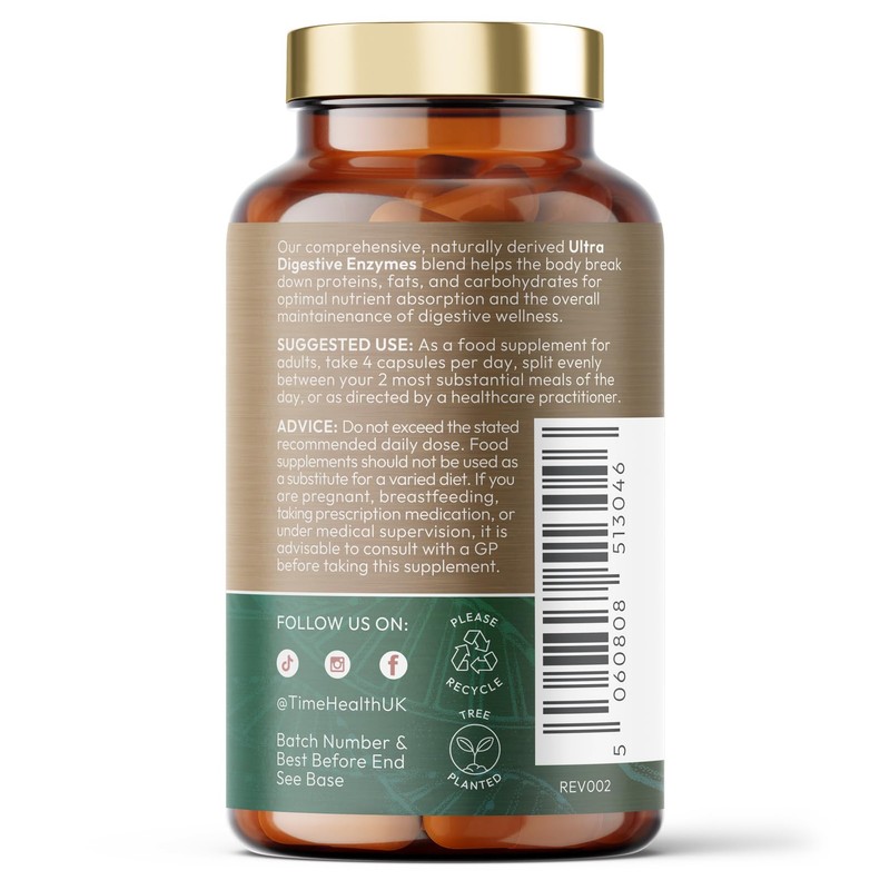 Ultra Digestive Enzymes Complex – Natural & Comprehensive 18 Enzyme