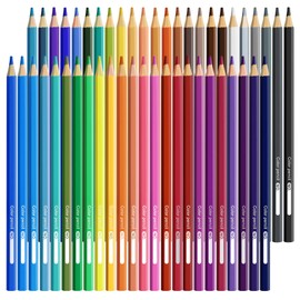 WISYOK Colouring Pencils Set of 48, Colouring Pencils Set with 48 Colours, Hexagonal Colouring Pencils, Colouring Pencils Thick, Wooden Pencils, Coloured Pencils in Cardboard Case, Colouring Pencils