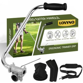 String Trimmer Handle, Weed Eater Handle Extension Handle Ergonomic Trimmer Grip, with Adjustable Shoulder Strap, Arm Sleeves, and Cloth Masks for Lawn Care, Landscaping, and Yard Trimming Edging