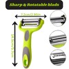 3-in-1 Multifunction Peeler with Rotatable Blades Stainless Steel Ergonomic Handle