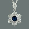 RIZILIA Blossom Pendant with 45cm(18") Chain & Round Cut Gemstones