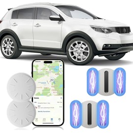 Mini GPS Car Tracker,Real Time Car Locator GPS Tracker for Vehicles,No Subscription Magnetic Anti-Theft Vehicle Tracking Device Work with Apple Find My App (iOS Only) (White,2PCS)