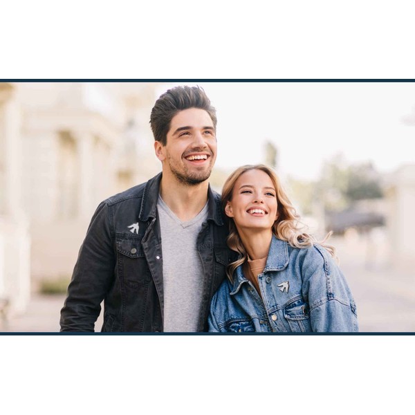 Dove Pin White Enamel [Size Approx. 2 cm] Modern Symbol