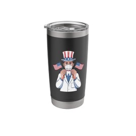 Patriotic Tooth with Flag and Toothbrush Stainless Steel Insulated Tumbler