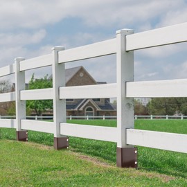 Thealyn Heavy Duty Metal Fence Post Anchor 24 Inch, 4"x4" Ground Spike with Dark Brown Powder Coating, Fence Post Base for Mailbox, Deck Railing, Gazebo, (3.5"x3.5" Inner Diameter), Pack of 4