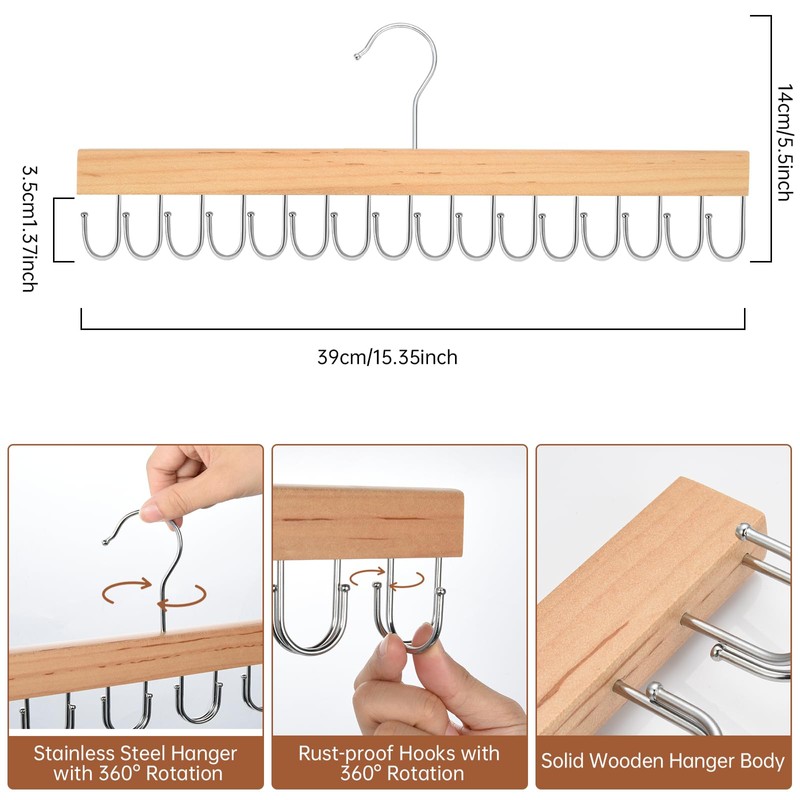 OTraki 2 Pack Hat Rack for Baseball Caps Sturdy Wooden