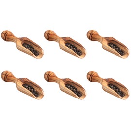 6-Piece Olive Wood Kitchen Set Consisting of 6 Spice Scales Made of Olive Wood (6-Piece 7 cm)