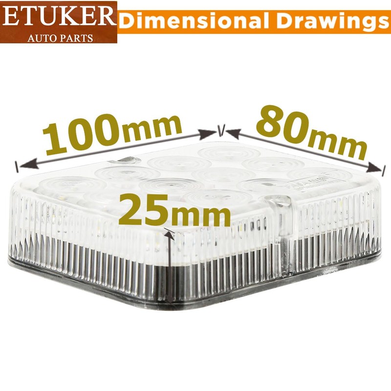 ETUKER 1 x Rear Driving Light Trailer 12 V 24