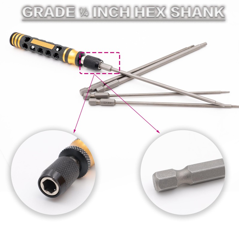 Raflot RC Hex Bit 6 Inch Power Bits 1.5mm 2.0mm