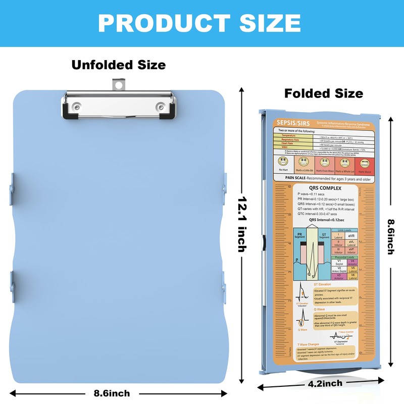 Cooperwin Nursing Clipboard Foldable Aluminum, 3 Layers Foldable with Edition