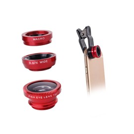 Mobestech 4sets Phone Lens Kit Fisheye Wide Angle Macro Lens with Clip for Smartphones for Capturing Detail in Flowers Jewelry More