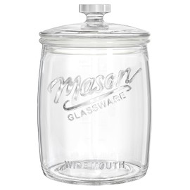 1 Gallon Glass Cookie Jar, Large Glass Jar with Airtight lid, Glass Food Storage Container for Cookies, Candy, Flour, Dog Treats, Coffee, Laundry Room Storage & Pantry