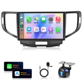 [4G+64G] Car Stereo for Acura TSX 09-14/ Honda Spirior 09-13/Honda Accord 08-12Android Wireless CarPlay Android Auto,9" IPS Car Stereo Bluetooth5.0,GPS,WiFi,SWC,59UI,32EQ AI DSP+Backup Camera