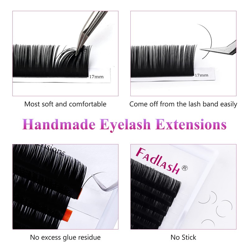 FADLASH Individual Classic 1:1 Eyelash Extension 0.15mm D Curl 9-17mm