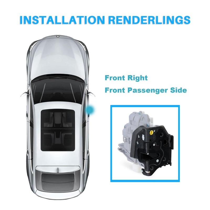 Right Front Door Lock Compatible with A4 A5 Q3 Q5