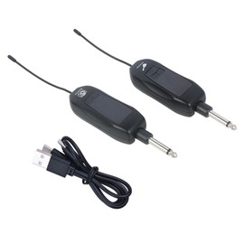 UHF Wireless Transmitter and Receiver 6.35mm Standard Audio Plug Wireless System for Electric Guitar Bass Piano