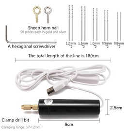 Mini Hand Drill for Arts and Crafts, 5V, Portable Electric Drillsc(0.7-1.2mm) with Drill Bits and Wrench for Resin Art, Wood,Keychain Jewelry Making Kit,Plastic