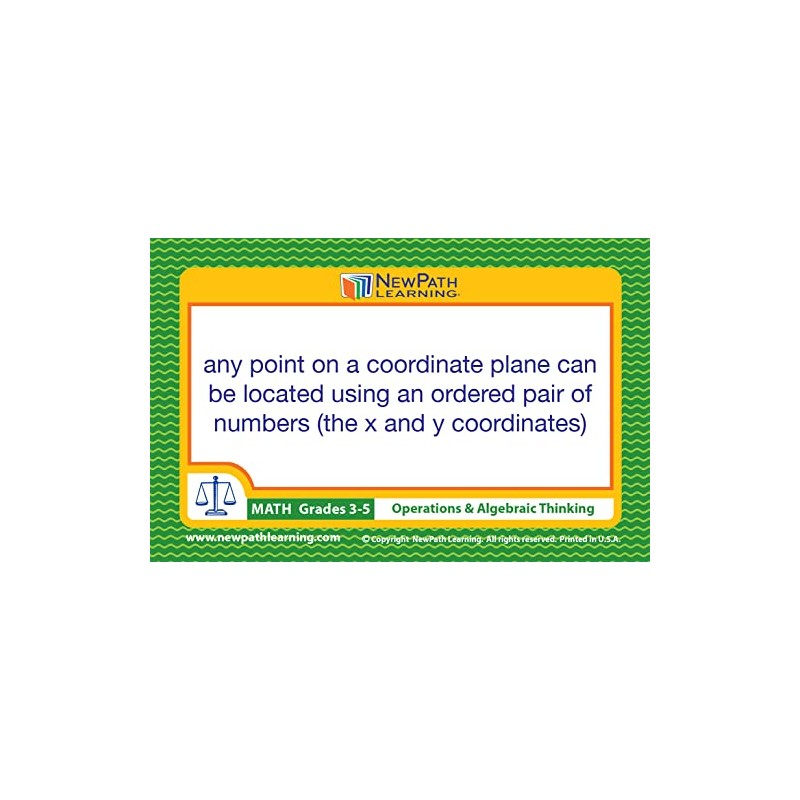 NewPath Learning Math Vocabulary Flash Cards, Grades 3-5