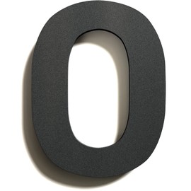 Anthracite Stainless Steel House Number 0 – Solid, Weatherproof and Rustproof – 14 cm Large – with Mounting Material – Design House Number Sign N-01-0-A