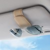 KanSmart Sunglass Holder for Car Visor Sunglasses Clip Magnetic Leather