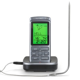 TROTEC BT40 Oven Thermometer Wireless Grill Thermometer Meat Thermometer Barbecue Digital BBQ Thermometer Wireless Roasting Thermometer up to 250°C / 8 Meat Types Adjustable