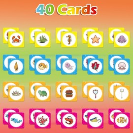 Aizweb Match Game,Memory Game,40 Pcs Toddler Card Games for Boys Girls Kids Ages 3 4 5 6,Flash Cards for Preschool Kindergarten Learning Activities,Educational Toys Homechool Supplies