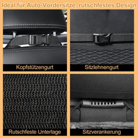 Front Seat Cover for Dogs, Car Seat Cover for Pets, Seat Cover Car Front Seats with Harnesses for Pets, Waterproof and Non-Slip Protective Cover Car Seat for Trucks, Car, SUV, Car