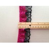 Unbranded Hot Pink and Black Double Ruffled Candlewick Lace Trim,