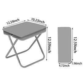 Amugret Folding Chair, Folding Camping Stool, Portable Folding Stool, Suitable for Outdoor, Hiking, Fishing, Camping (Gray)