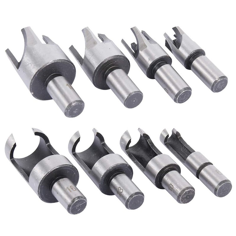 8PCS High Carbon Steel Drill Wood Plug Tenon Drill Bit
