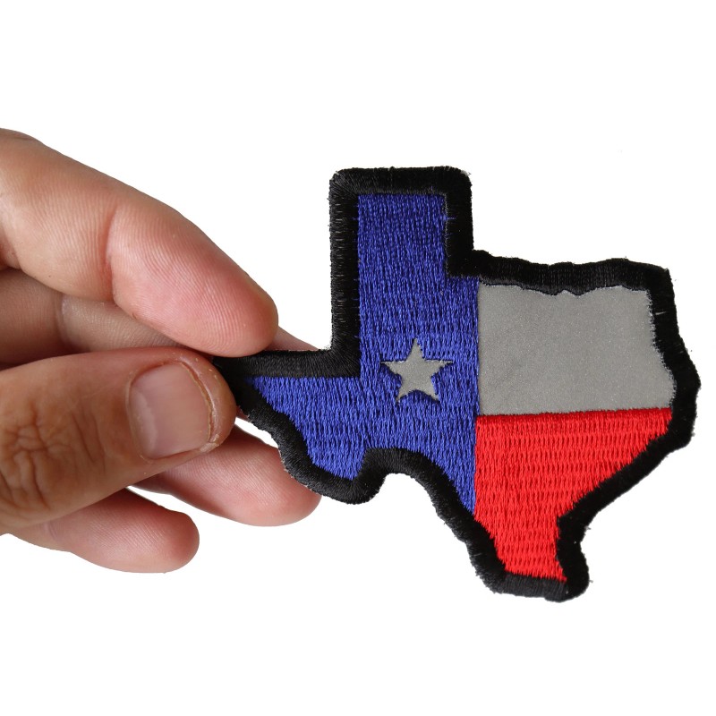 Ivamis Reflective Texas Map Flag Patch- 3x3 inch - P6638