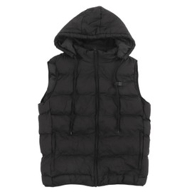 Heated Vest Polyester Fiber 3 Temperature Modes Hooded Thermal Waistcoat for Outdoor Hunting Skiing Fishing Bike Riding Camping XXL