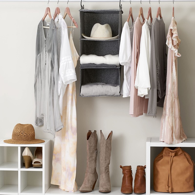 Household Essentials Closet Storage Hanging Shoe Organizer, Graphite