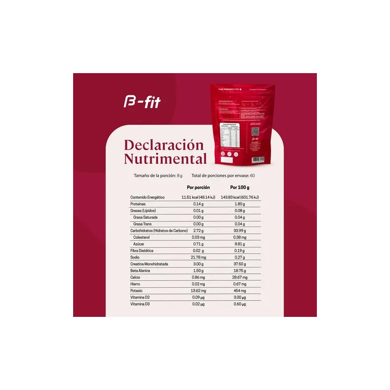 B-FIT B Creabeet - Creatina Monohidratada Pura en Polvo -