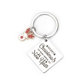Christmas Keychain,Celebrate Christmas,Merry Christmas, "Merry Christmas and Happy New Year"，, Keyrings for Women,Cute Keychain Gifts for Christmas, New Year, Valentine's Day