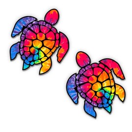 Colorful Sea Turtles Set - 18" Each - Large Size Vinyl Stickers - for Truck Car Cornhole Board