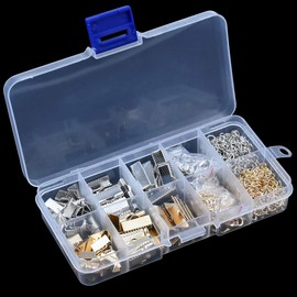 Pack of 370 Jewellery Craft Accessories Clasp Chain Extension Chain Lobster Clasp Clamping Plates Crimps Clamp Ends Chain Extensions Jump Rings for DIY Jewellery Making, Gold & Silver