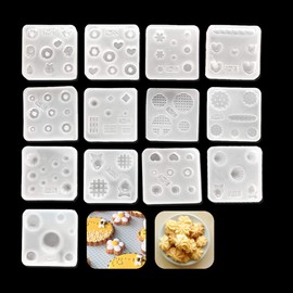 iSuperb 13 pcs Resin Mold Mini Cute Silicone Molds Epoxy Resin Casting DIY Chocolate, Sugar, Dessert (13 pcs)